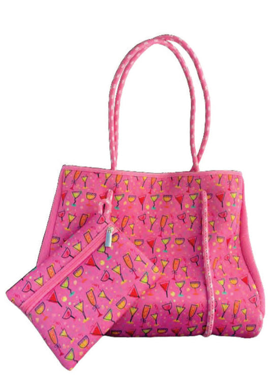 Fashion Tote Bag - Cocktails (Pink)