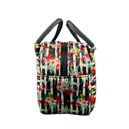 Insulated Square Cooler Bag - Floral Stripes