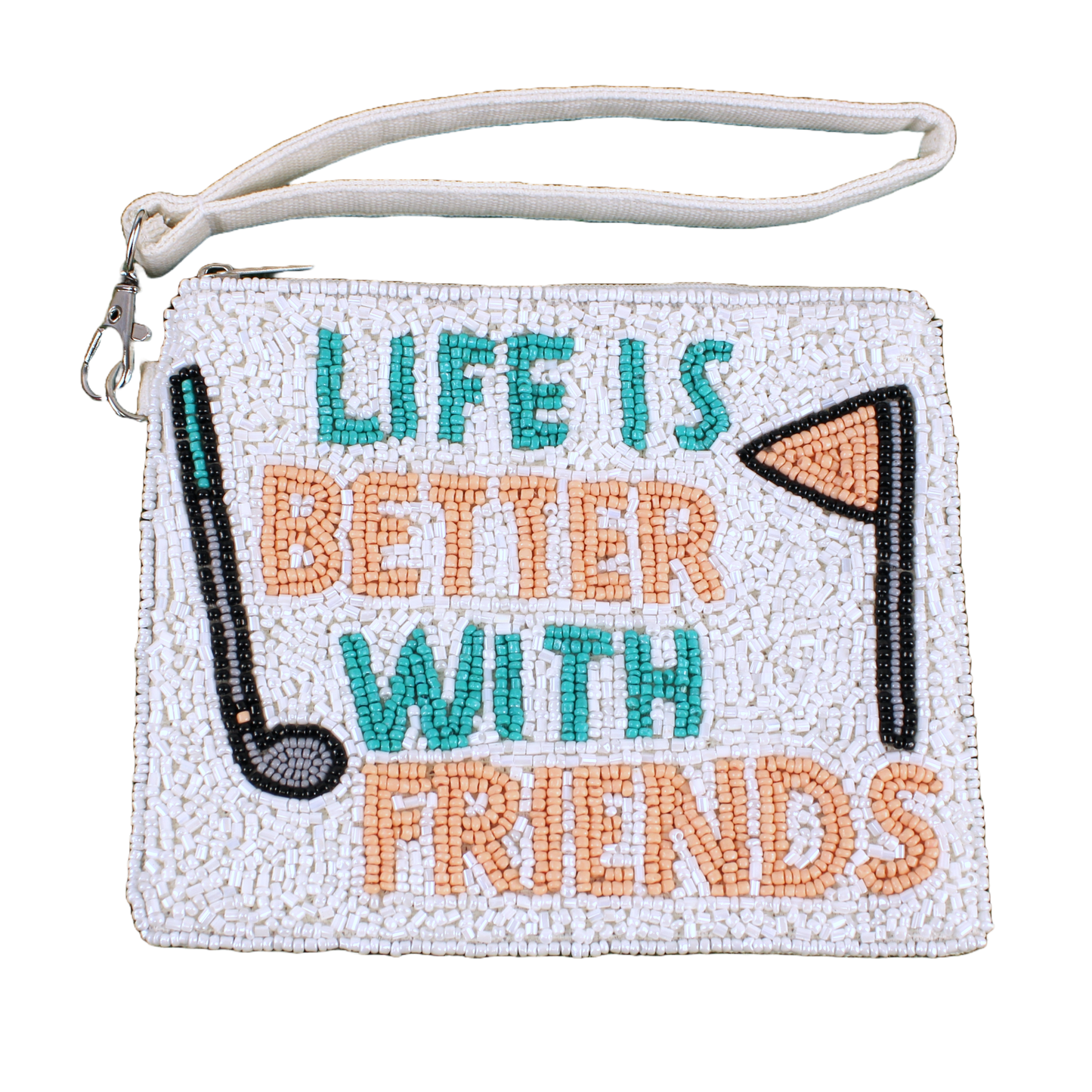 White "Life is Better with Friends" Beaddie