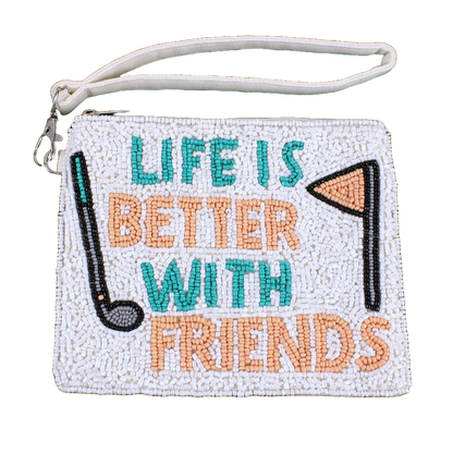 White "Life is Better with Friends" Beaddie