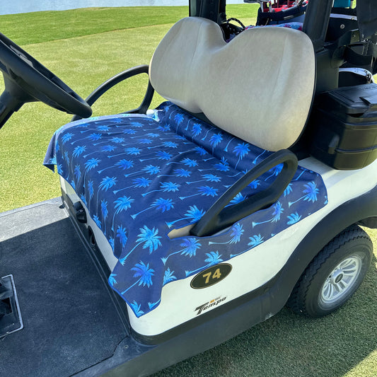 Golf Cart Seat Cover - Palms / Flamingos