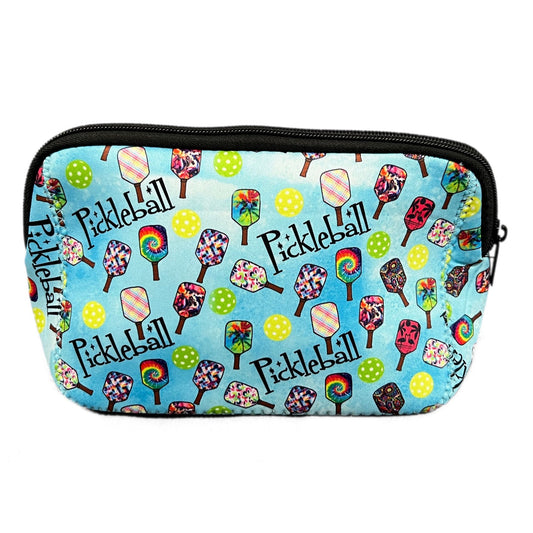 Neoprene Cosmetic Pouch - Pickleball (Blue)