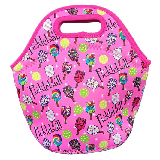 Neoprene Lunch Bag - Pickleball (Pink)