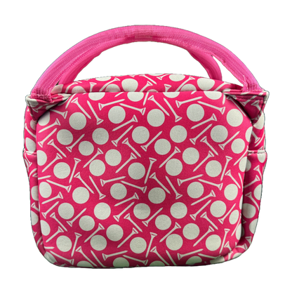 Insulated Square Cooler Bag - Pink Ball & Tee