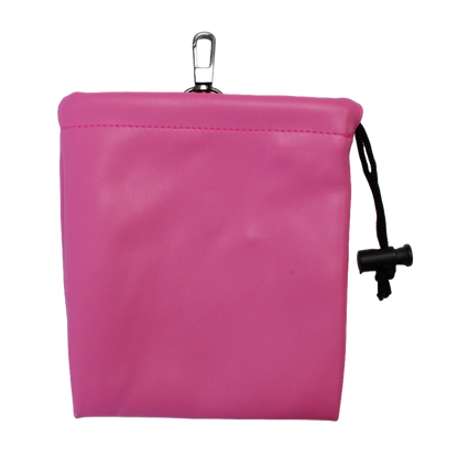 Faux Leather Drawstring Bag - Pink