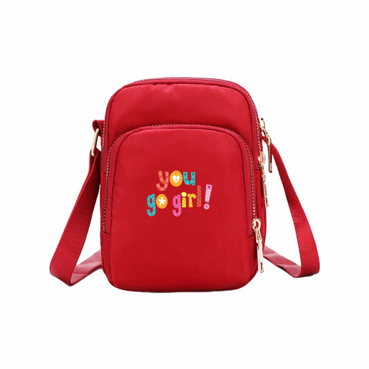 Nylon Crossbody Bag - Red (16)