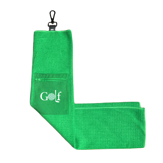 Microfiber Golf Towel w/ Pocket - Green (Design 15)