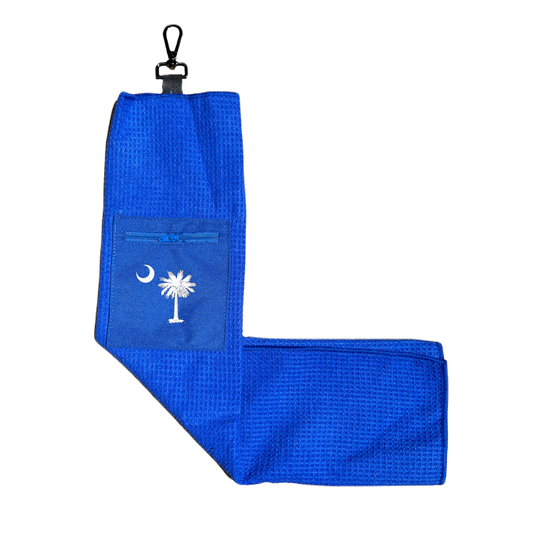 Microfiber Golf Towel w/ Pocket - Blue (Design 20)