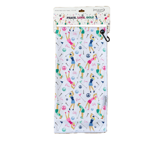 Printed Microfiber Golf Towel - Swinging Ladies