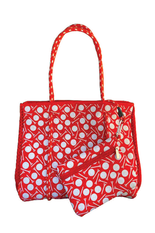 Fashion Tote Bag - Tee Time (Red)