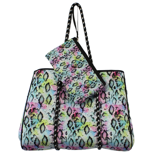Fashion Tote Bag - Rainbow Python