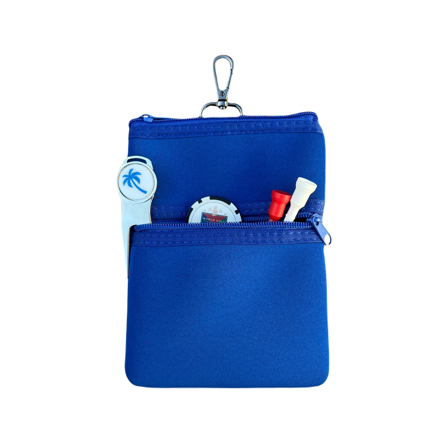 Double Zip Pouch - Blue