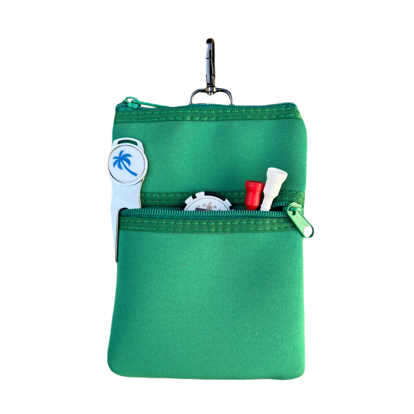 Double Zip Pouch - Green