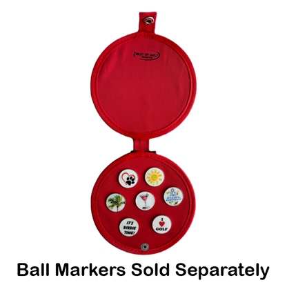 Personalized Ball Marker Storage Holder - Red